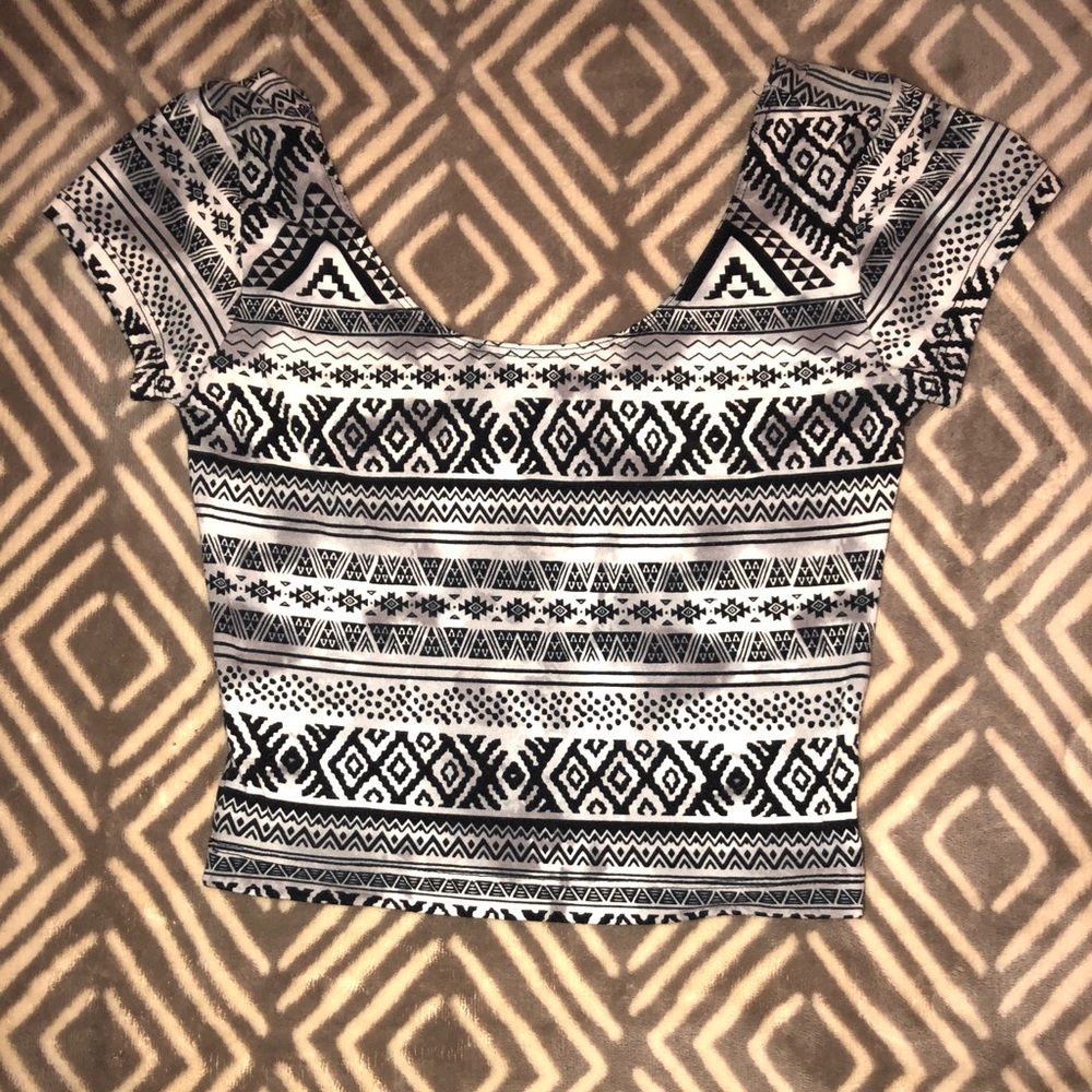 Garage tribal print crop top